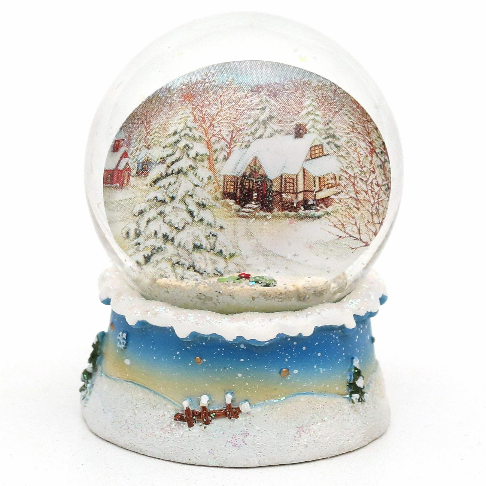 Dekohelden24 Wunderbare Schneekugel, Santa und Schneemann, Ø 6,5 cm