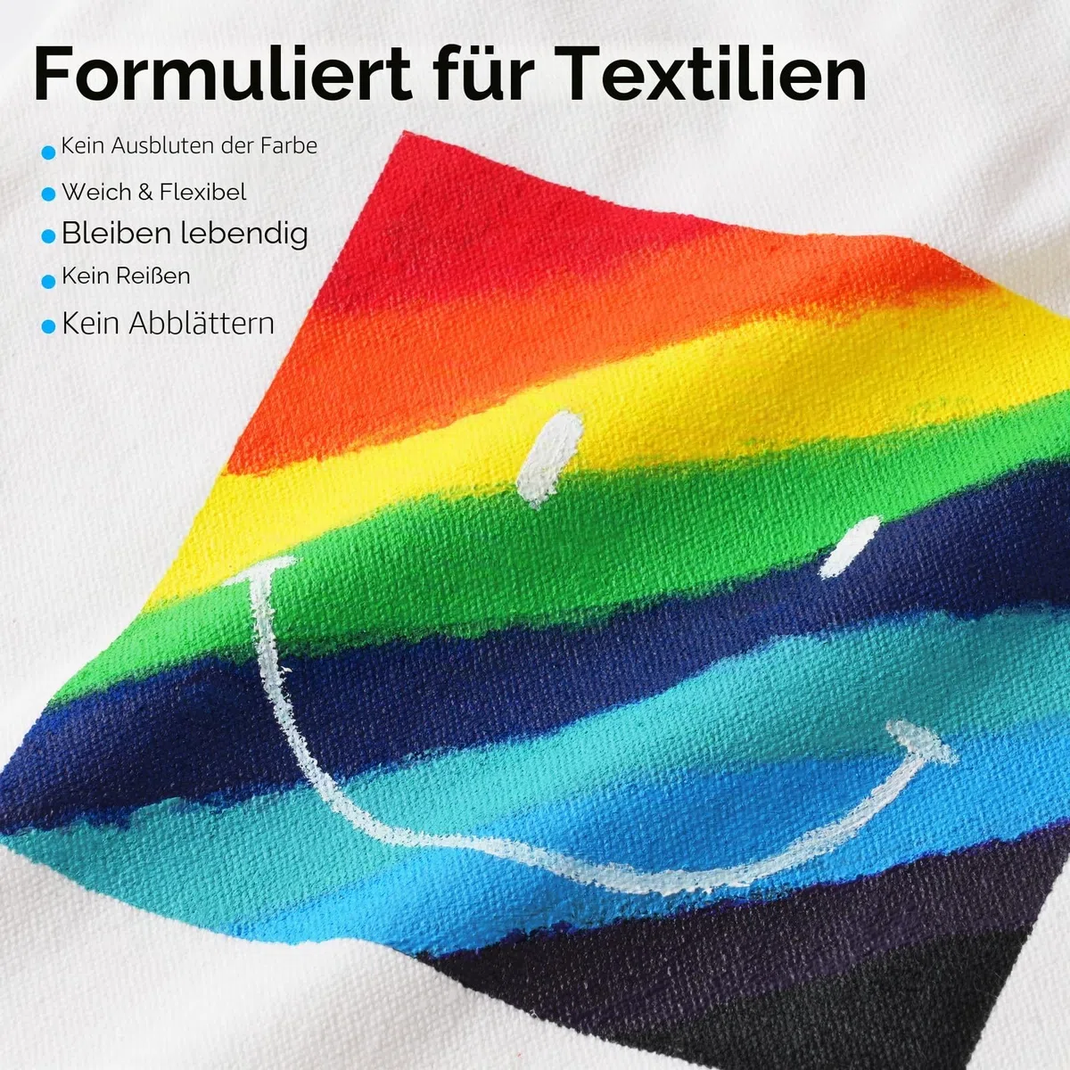 Nicpro Textilfarbe Waschmaschinenfest 12 Farben Je 30 ml, Stofffarben Waschfest, Stoffmalfarben mit 3 Pinsel, Palette, Vorlagen, Farbe für Kleidung, T-Shirts, Jeans, Taschen, Schuhe, Holz