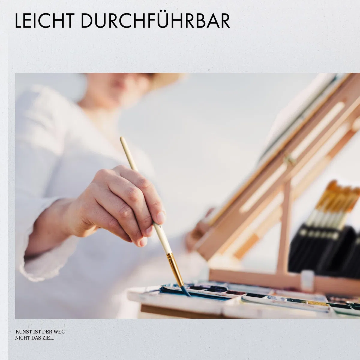 Artify 15-teiliges Pinsel-Set für Acryl-, Öl-, Aquarell-, Gouache-Malerei, inklusive Pop-Up-Tragetasche mit Palettenmesser und 2 Schwämmen