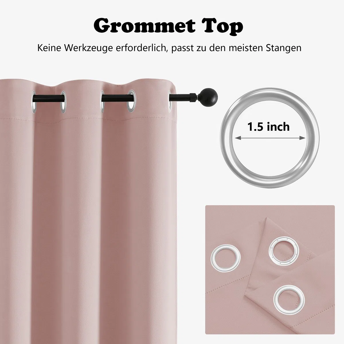 Simplebrand Thermovorhang Gegen Kälte Wohnzimmer Gardinen mit Ösen 2er Set, Rosa H 245 x B 140 cm Verdunkelungsvorhang Rosa Wärmeisolierende Vorhänge Verdunkelung Thermal Curtains