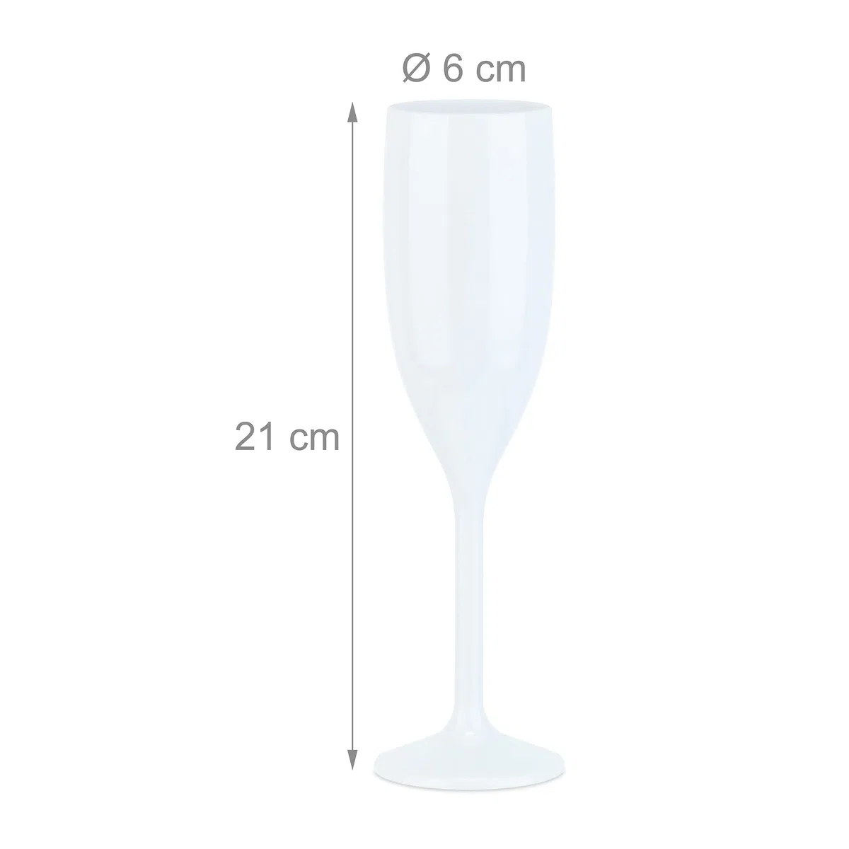 Relaxdays Sektgläser Kunststoff 12er Set, bruchfest, BPA-frei, Mehrweg Champagnergläser, Hochzeit, Camping, 150 ml, weiß