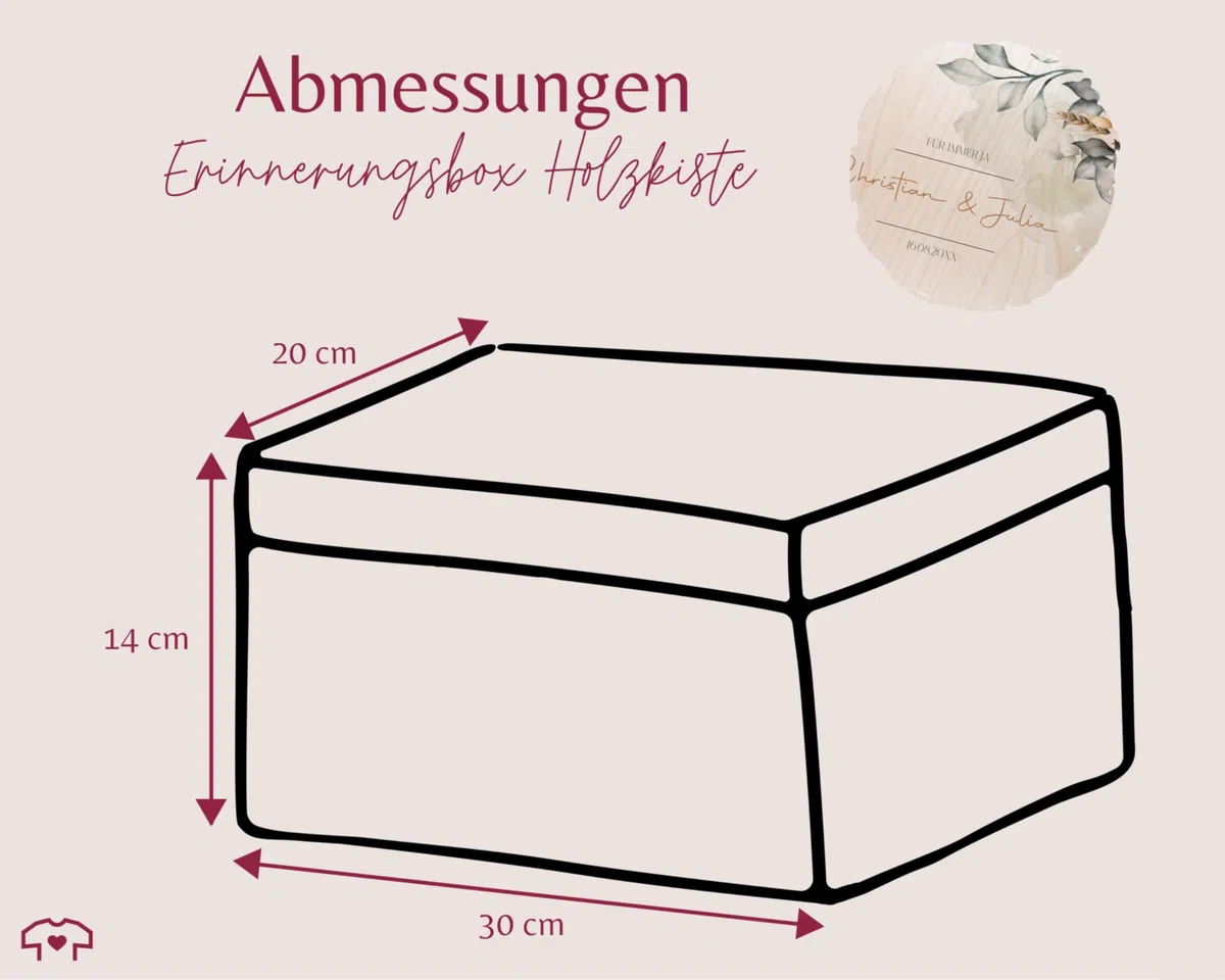 Erinnerungsbox - Für immer ja | Liebesgeschenk | Ich liebe Dich Geschenk Holzkiste | Geldgeschenk Verpackung Hochzeit Geldbox | Schatzkiste Hochzeit | Geschenkbox Liebe | Beziehung Geschenk - 30 x 20