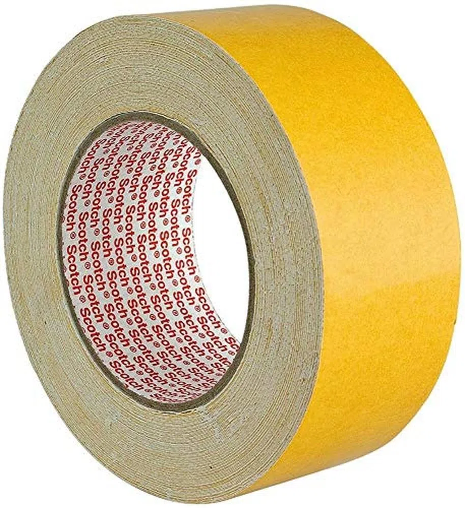 3M Doppelseitiges Klebeband 9191 in Weiß 50mm x 25m – Verlegeband für Klebearbeiten verschiedener Werkstoffe und Textilien – 1-er Pack
