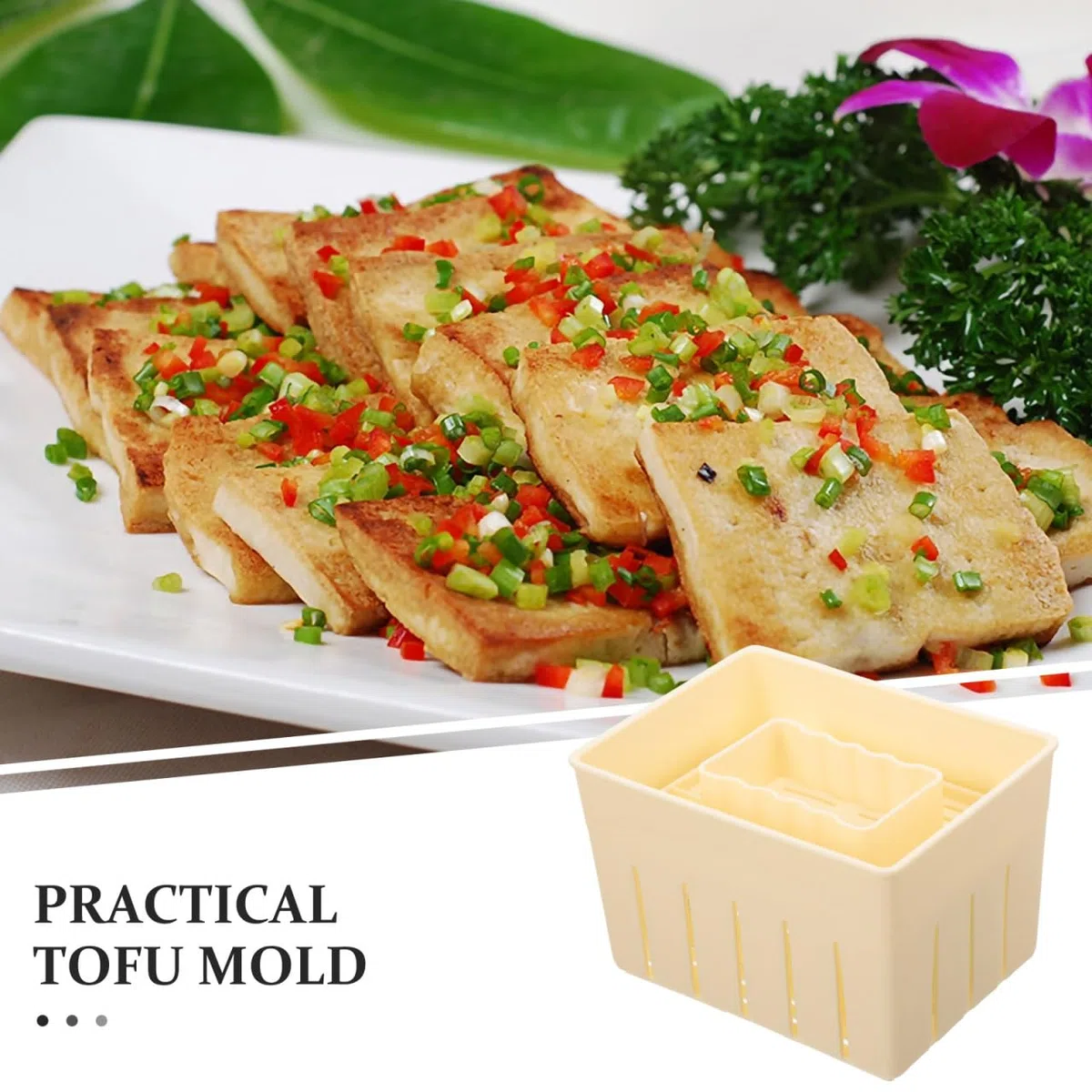 Cabilock 3Er Set Tofu Pressform Mit Deckel Kunststoff Tofu-Hersteller Käsepresse Für Hausgemachte Herstellung Küchenzubehör