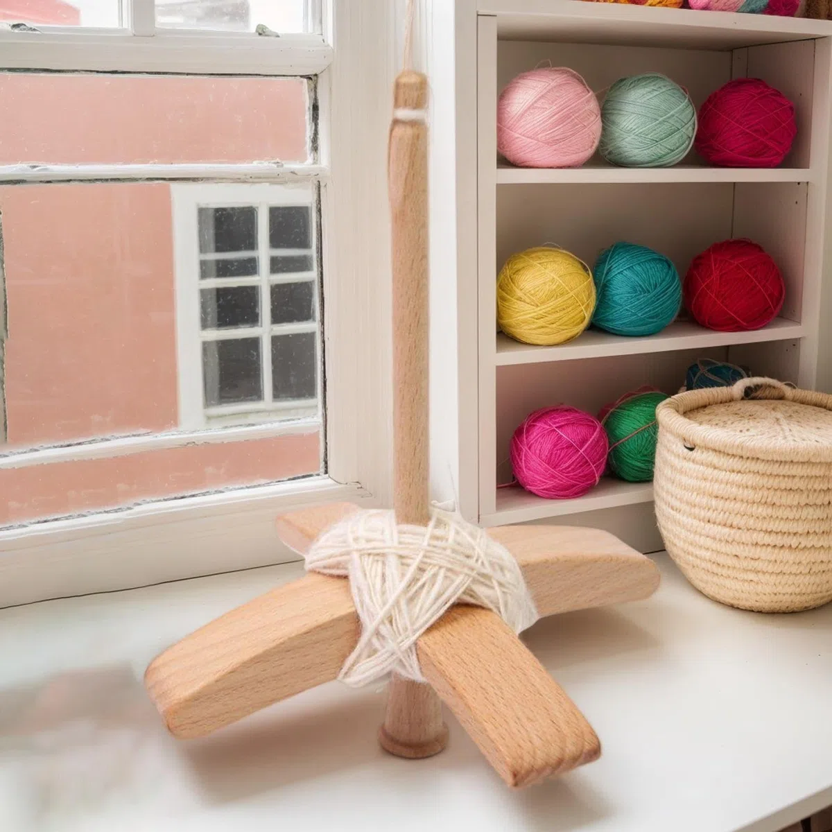 Türkische Tropfenspindel, Holzwirbel, Garnspindel abnehmbar, Kreuzspindel, Handspinning, Wollstarter, Spinnwerkzeug für Anfänger, Pflanzenfaser-Spinnings
