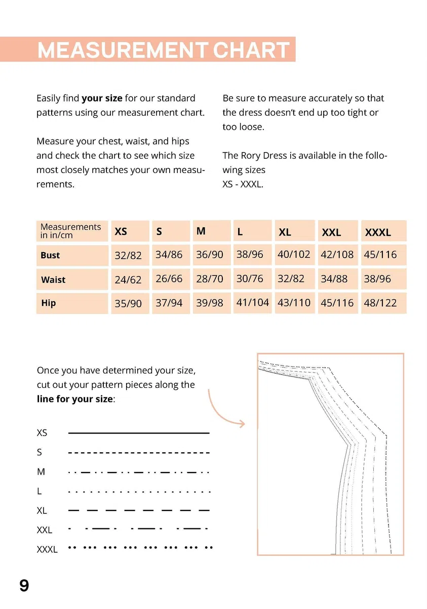 Schnittmuster Midi Kleid Sommerkleid Damen (Gr. XS-XXXL) Papierschnittmuster mit Nähanleitung zum Nähen