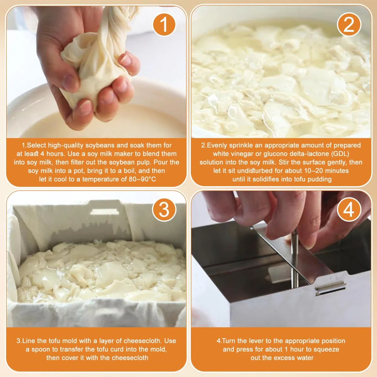 STOBAZA Tofupresse aus Edelstahl, 16 x 12 x 9 cm Pressform für hausgemachten Tofu, Paneer und Frischkäse, wiederverwendbare Küchenform