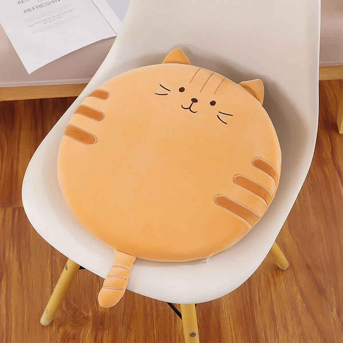 Sitzkissen Kinder, Runde Stuhlkissen Memory Schaum Sitzkissen, Plüsch Sitzkissen Boden, Sitzpolster Kinder Bequeme Bodenpolster Wohnkultur Ornamente für Zuhause, Büro, Auto, Schule, Cartoon Katzen