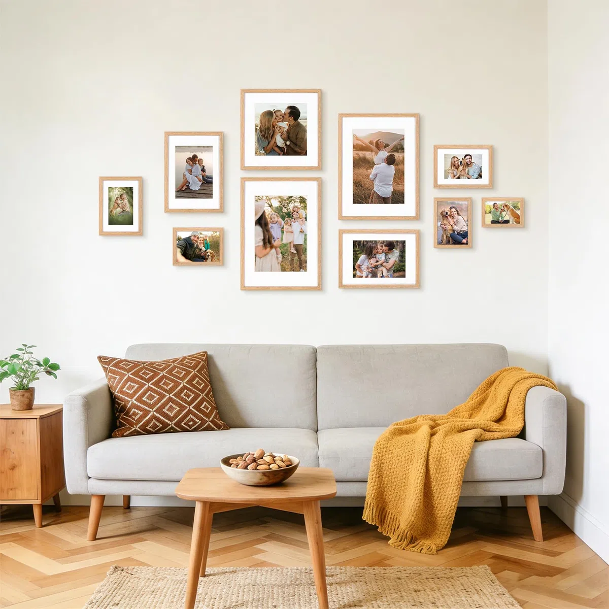Bilderrahmen A4 MDF Holz Natur,3er Set 21x29.7cm Fotorahmen,DIN A4 Rahmen mit Acrylglas, Picture Frame 21x30 zum Aufhängen, 30x21 Holzrahmen mit Passepartout für A5 Dokumente,Zertifikate,Fotos,Poster