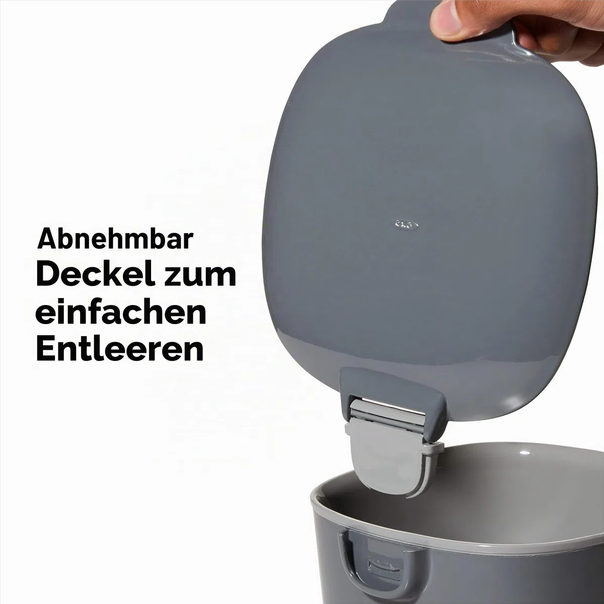 OXO Good Grips Komposteimer grau – geruchsdichter Abfalleimer für die Küche – 2,8 l
