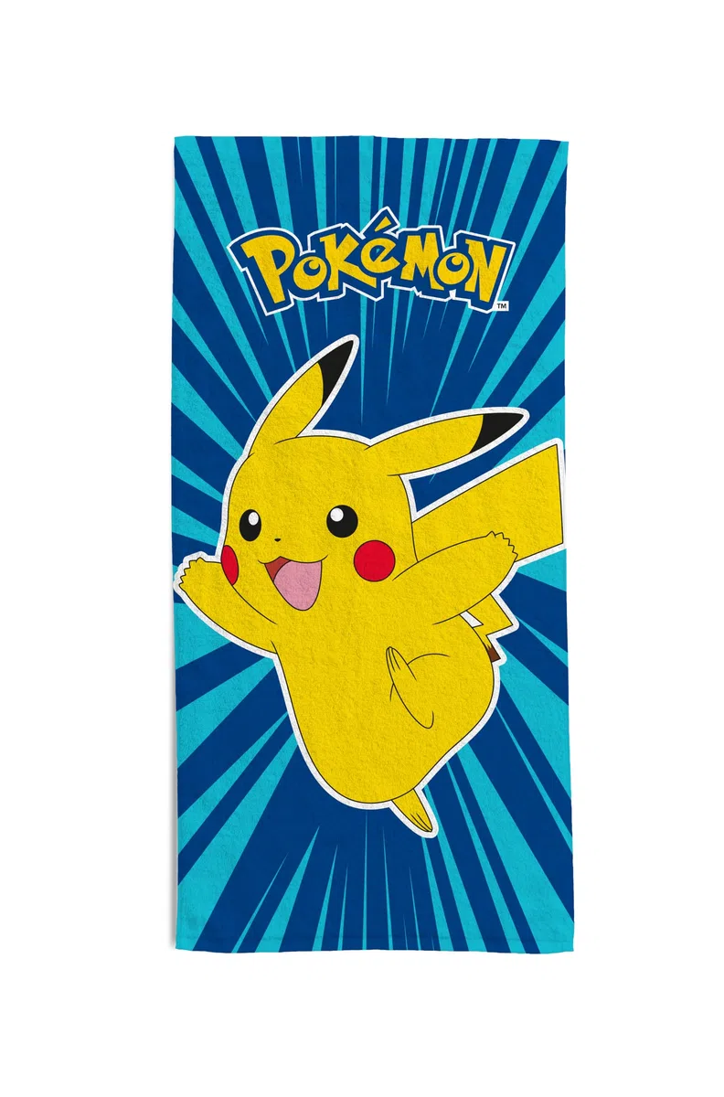 hermet, Pokémon-Strandtuch, 70 x 140 cm, Badetuch für Strand oder Pool, 100% weiche Baumwolle, praktisch und leicht