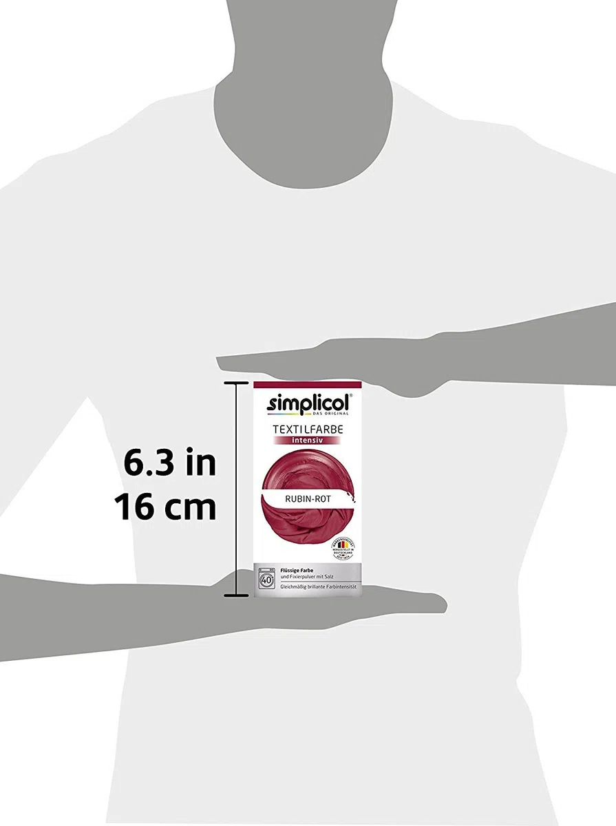 simplicol Textilfarbe intensiv (18 Farben), Rubin-Rot Dunkelrot: Einfaches Färben in der Waschmaschine, All-in-1 Komplettpackung 1842 (2x 1804) 2 Pack