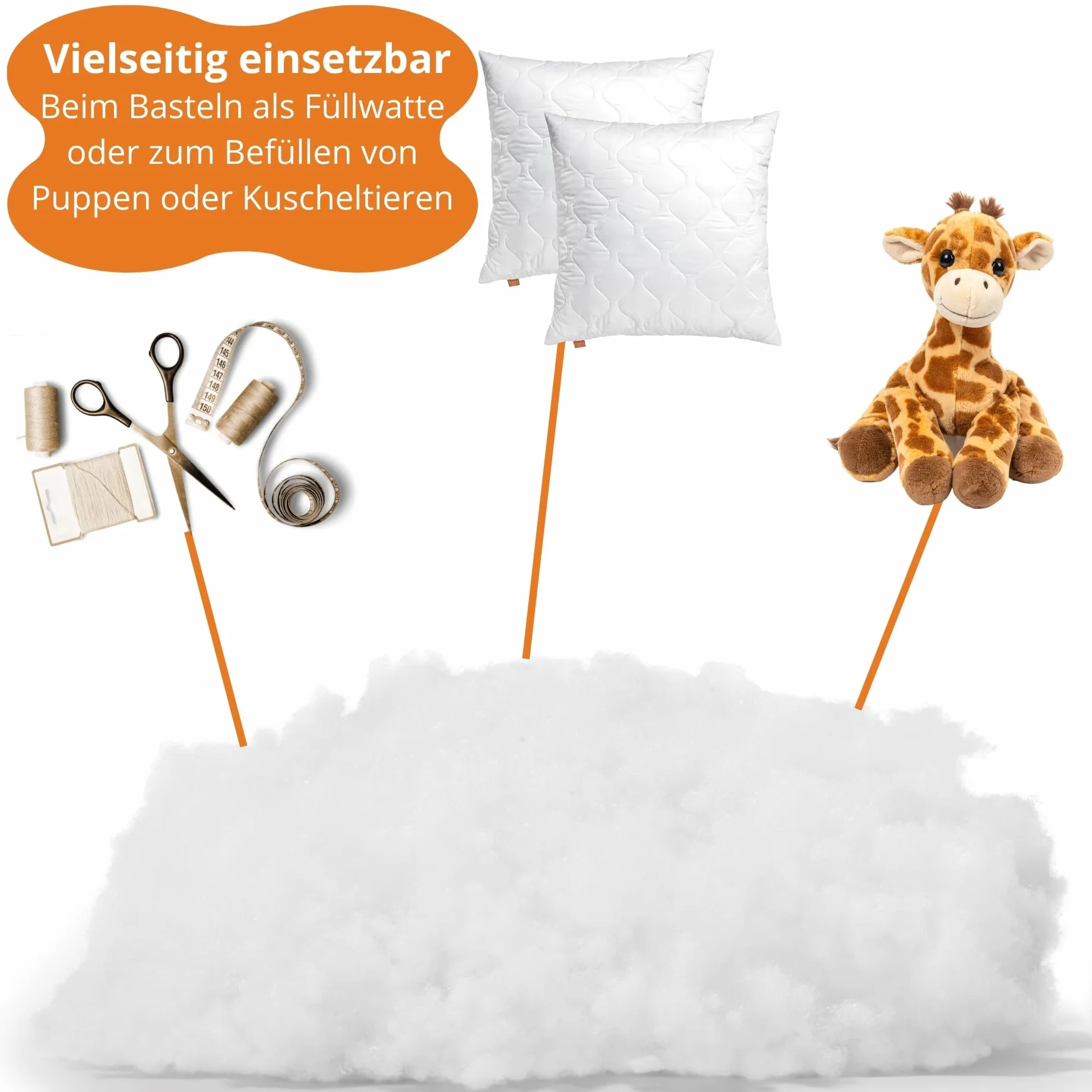sleepling 1kg Faserfüllung, Füllwatte, Füllmaterial für Kissen, Bastelwatte als Stopfmaterial für Kuscheltiere, Weiche Watte, Hochbausch, Made in EU, Oeko-TEX 100, waschbar