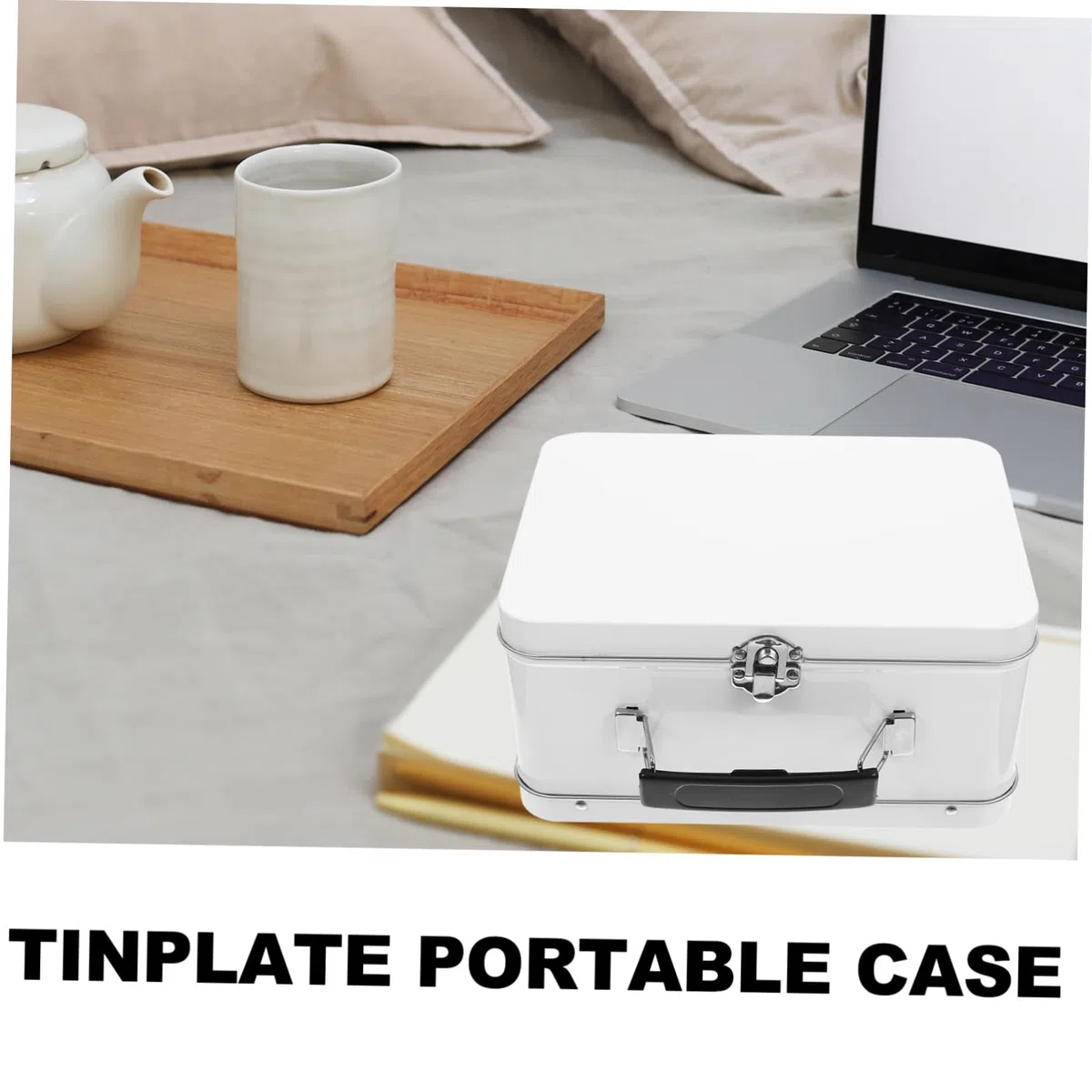 Organizer aus Weißblech mit Schloss Vintage Metallbox mit Deckel Anti Fall Aufbewahrungsbox für Bastelbedarf und Souvenirs Kompakte Weißblechdose