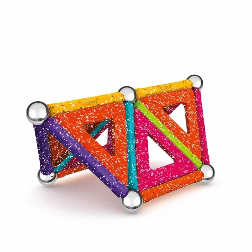 Geomag Glitter Recycled 35 StückMagnetisches Spielzeug für Kinder, Geschenk für Jungen und Mädchen im Alter von 5 6 7 8 9 10 11 12 13 Jahren, magnetische Konstruktionen, Kinderspielzeug