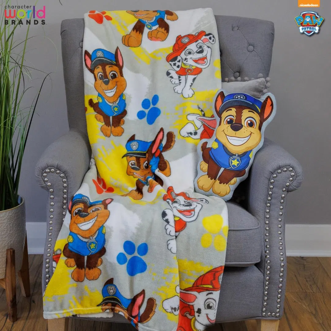 Offiziell lizenzierte Paw Patrol Fleecedecke von Character World | Superweicher, Warmer Überwurf im Kleckse-Design mit Marshall und Skye