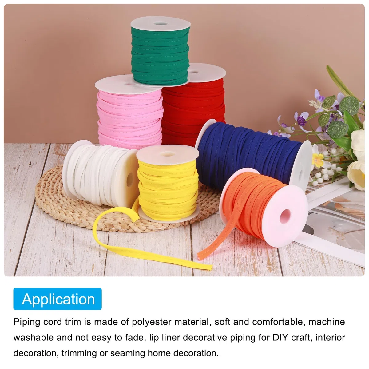 QUARKZMAN Paspelband 20 Yards 5/8 Zoll Paspelband Zum Nähen DIY Basteln Stoffkante Reis Weiß