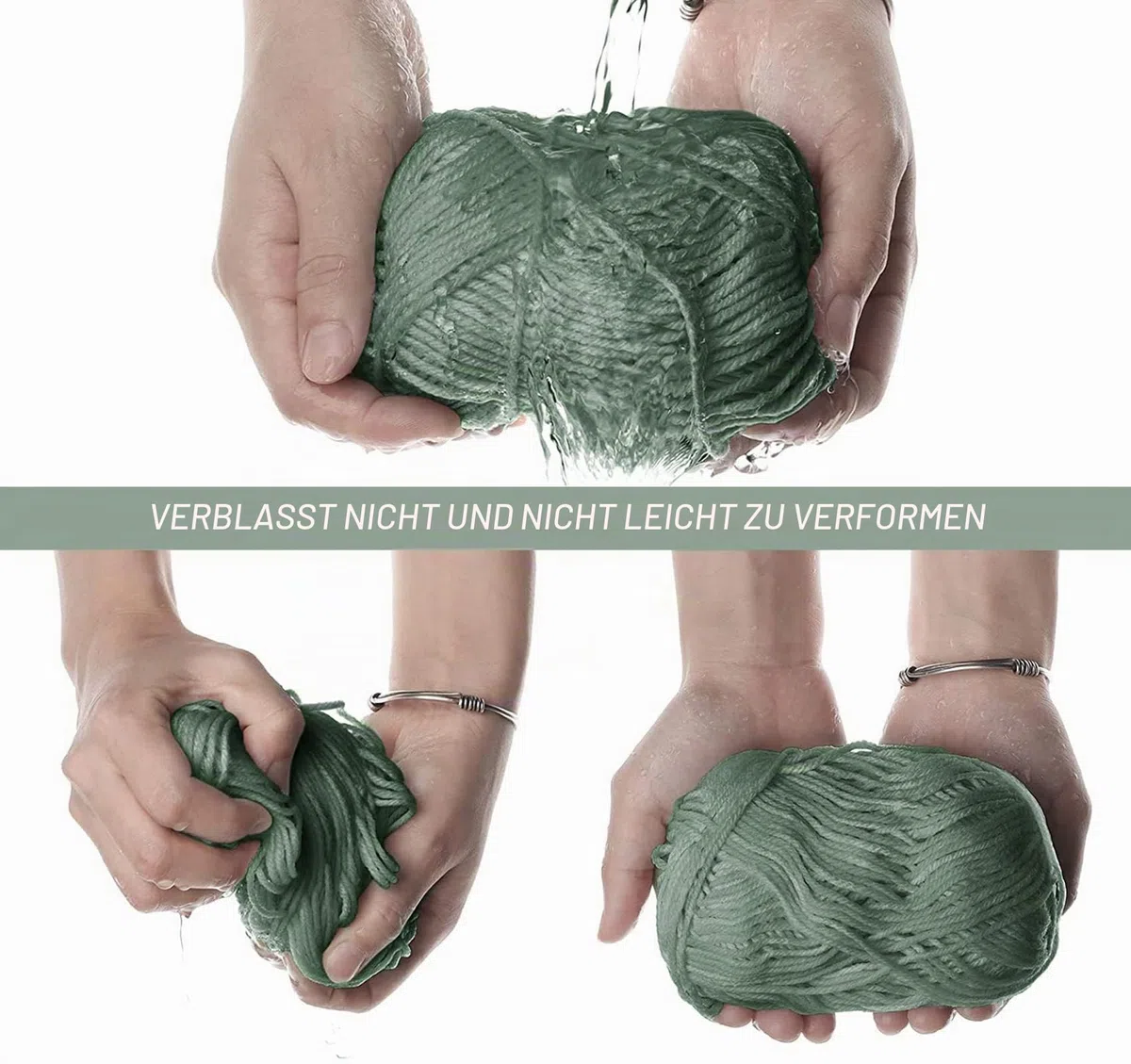 Häkelgarn 12x50g - Wolle Salbei Super Weiche Acryl Garn- Wollen zum Stricken Häkeln für Anfänger - Babywoll 1200m für Handarbeitsprojekte