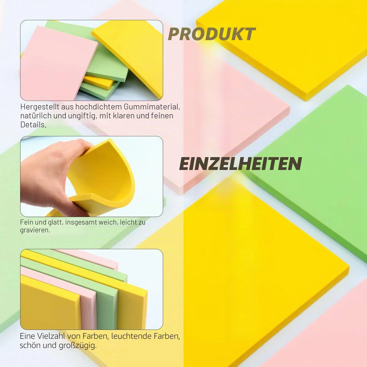 Swpeet 8 Stück Schnitzwerkzeuge aus Gummi, 6 Stück für Scrapbooking, weiche Gummistempel, Linoleumblöcke, 5 in 1 Linoleumschneider-Werkzeuge und Gummiwalze für Gummistempel, DIY-Schnitzen