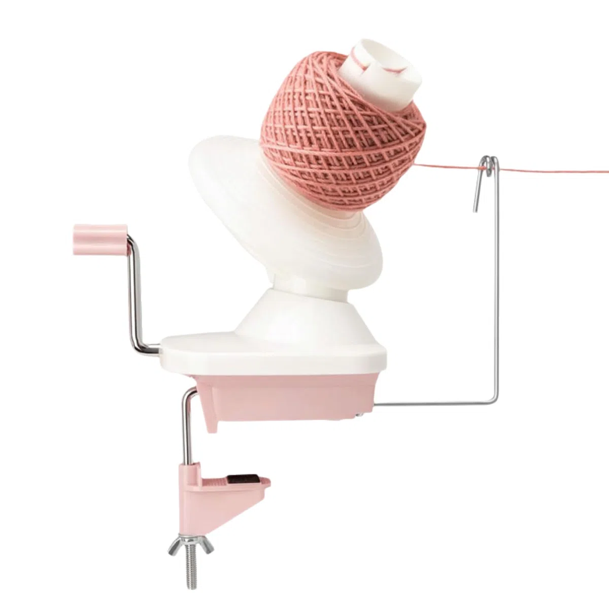 Wollknäuel Wickler, Kugelwickler, Garnwickler für Wolle, Kunststoff Wollwickler Garnwickler, Wollabwickler mit Kugellager, Tragbarkeit Garnrollenwickler, Strickmaschine für Erwachsene (Rosa)
