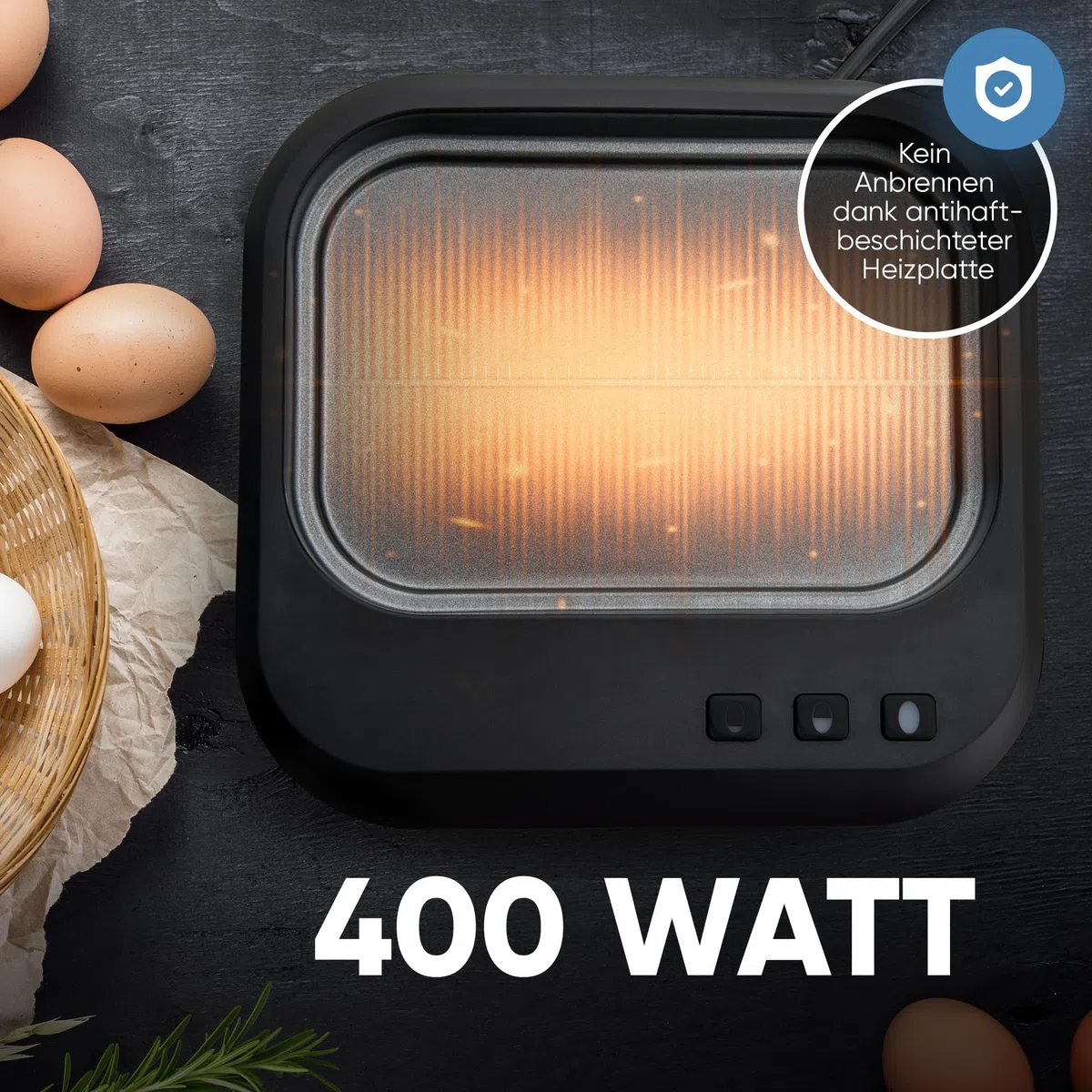 ProfiCook sprechender Eierkocher, kocht alle drei Stufen - weich/mittel/hart, 6 Eier, geeignet Ergebnis, Edelstahl Eierkocher mit Härtegradeinstellung, Egg Cooker, PC-EK 1276