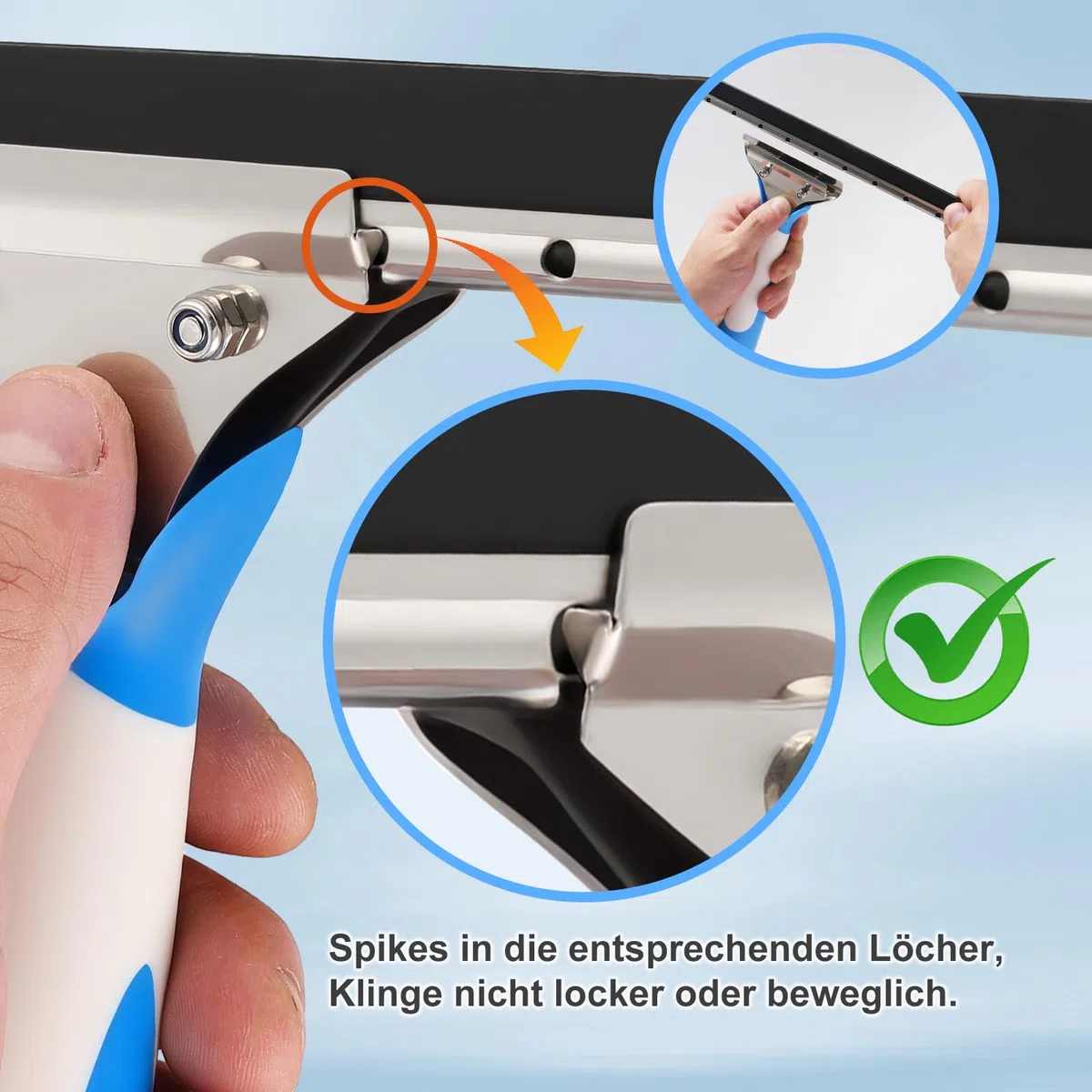Mitclear Profi Fensterwischer(35cm), Streifenfreies Abzieher mit Silikonlippe, Fensterputzer mit Wischer, Fensterreiniger mit Abziehlippe, Fensterabzieher für Bad, Dusche, Fenster, Glas, Spiegel, Auto