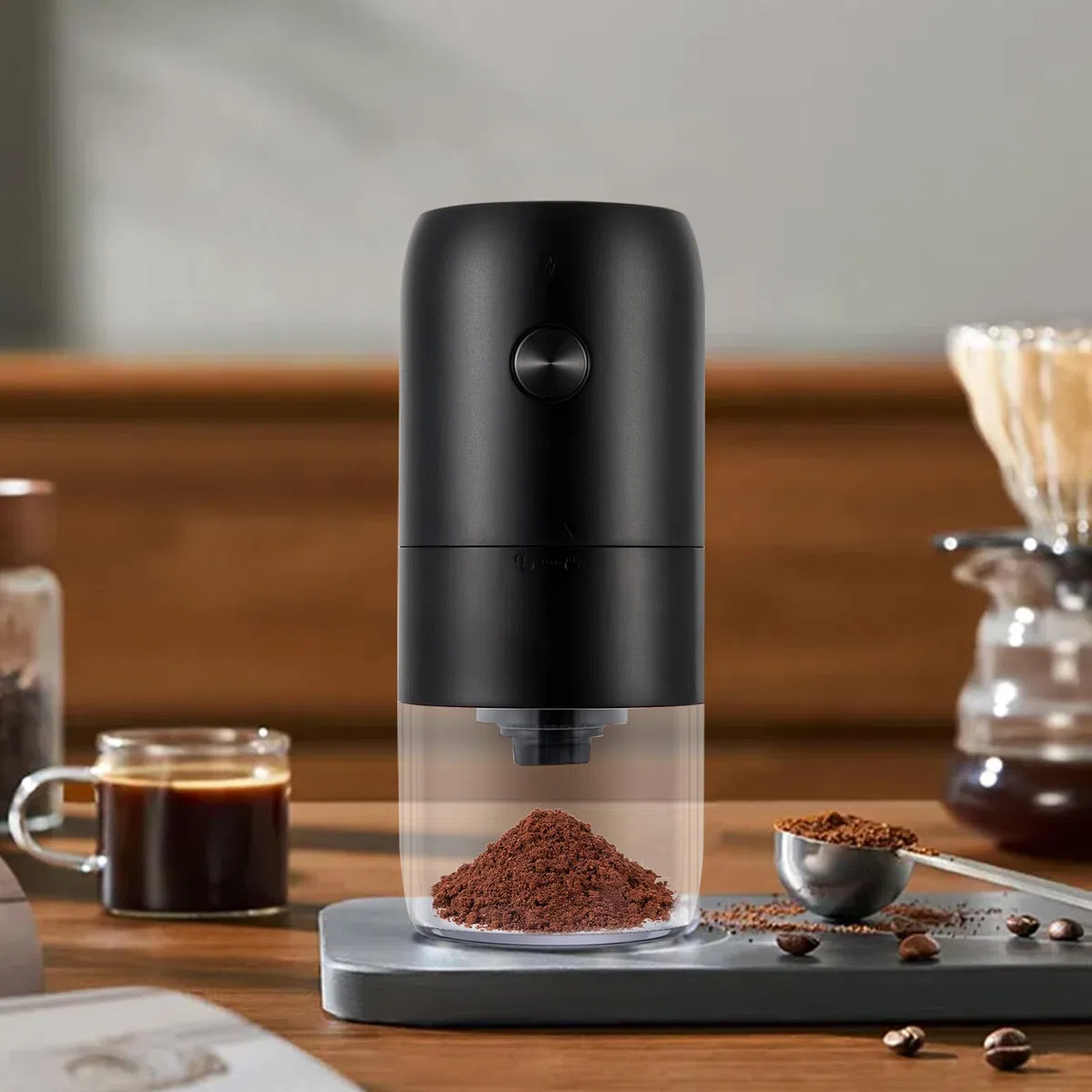 Mini Schrotmühle, Elektrische Getreidemühle Für Mais, Weizen moulin à céréales manuel maison, moulin grains café bio cuisine broyeur grains malt brassage amateur 25W (schwarz)