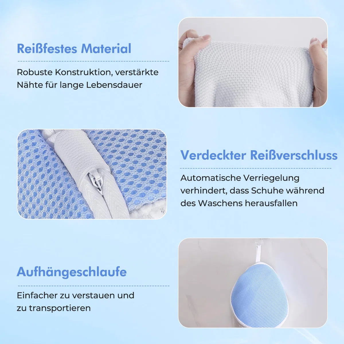 Teletrogy 2Pcs Schuhwaschbeutel Waschmaschine, 3D-Net Schuhwaschbeutel, Rundum-Reinigung, Wiederverwendbar Wäschesack Schuhe mit Verstecktem Reißverschluss, Schuhbeutel für Waschmaschine, Max EU46