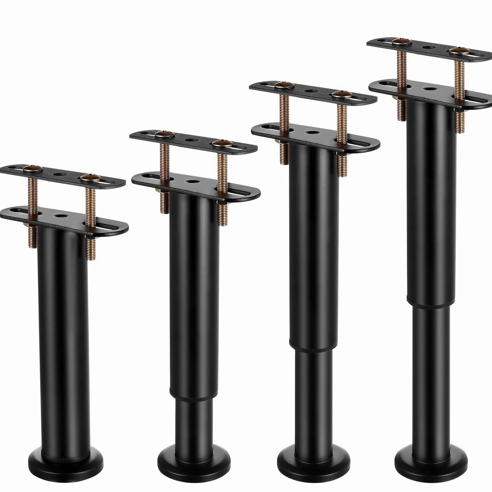 4 STK Bettfüße Metall, Stützen Höhenverstellbar Bettbeine, 18-32cm Bettstütze Mittelbalken für Betten, Bettfuß Möbelfüße Stützfuss Bettrahmen Mittelstützbeine für Betten Schrank Tisch Sofa