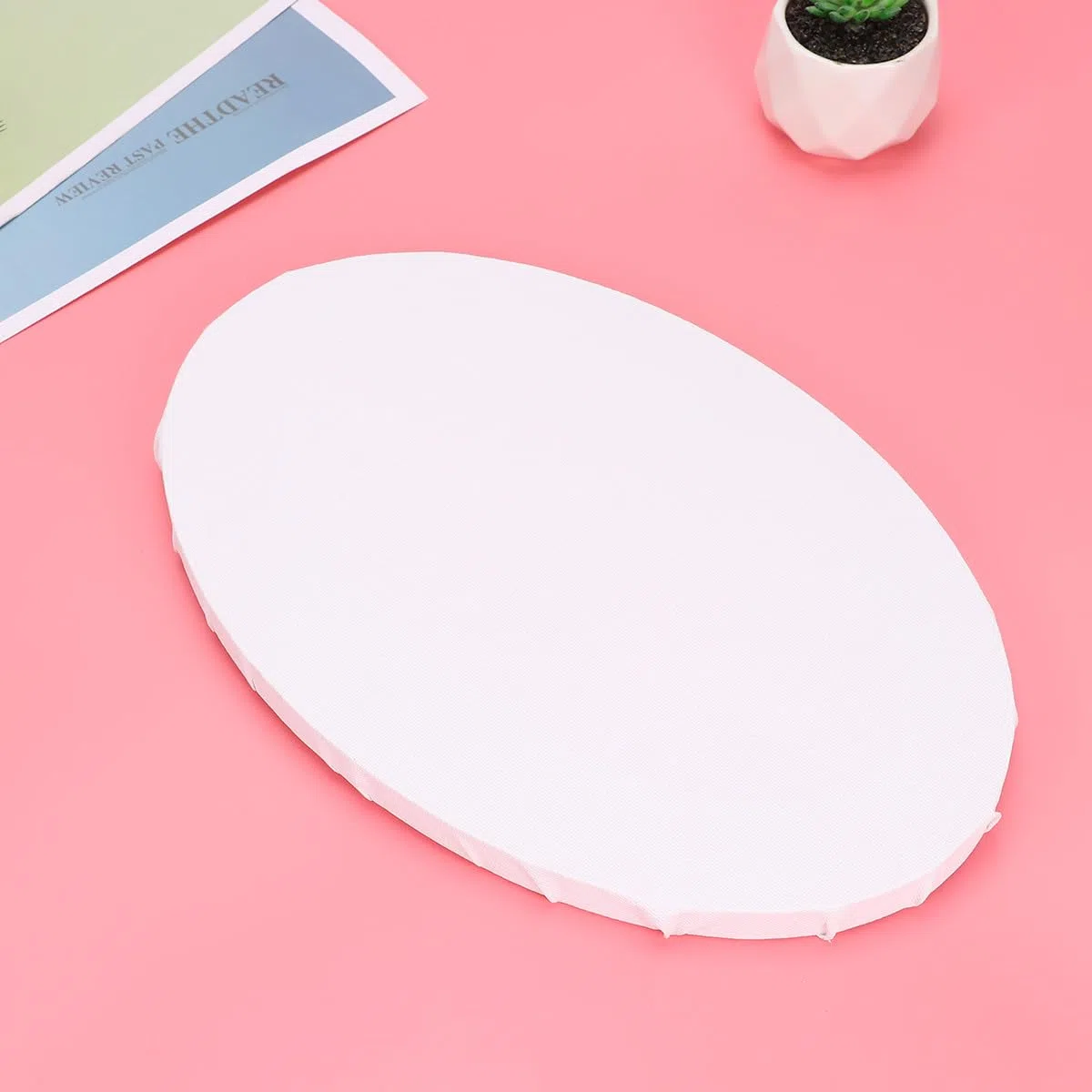 Generic 2 Stück Ovale Leinwände zum Malen aus Baumwollstoff und Faserplatten Kreative Malpappen für Acrylfarben für Selbstgemacht Malerei und Künstler