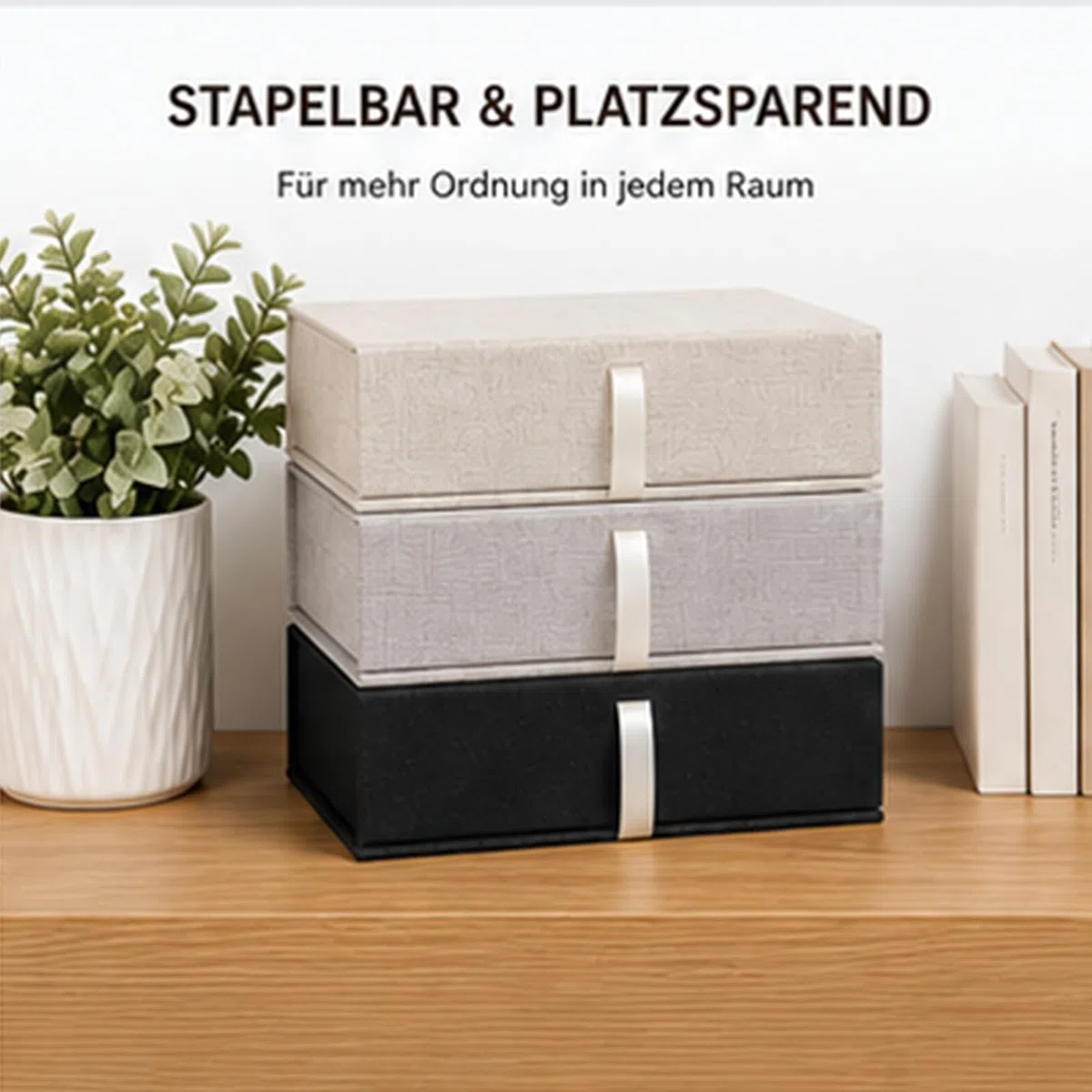 Foto Aufbewahrungsbox 10x15 cm, Leinen Creme, Magnetverschluss | Leinen-Fotobox für 150 Fotos 10x15 cm. Magnetverschluss, stapelbar. Auch für Urkunden & Schmuck. 17,5x12x4 cm.