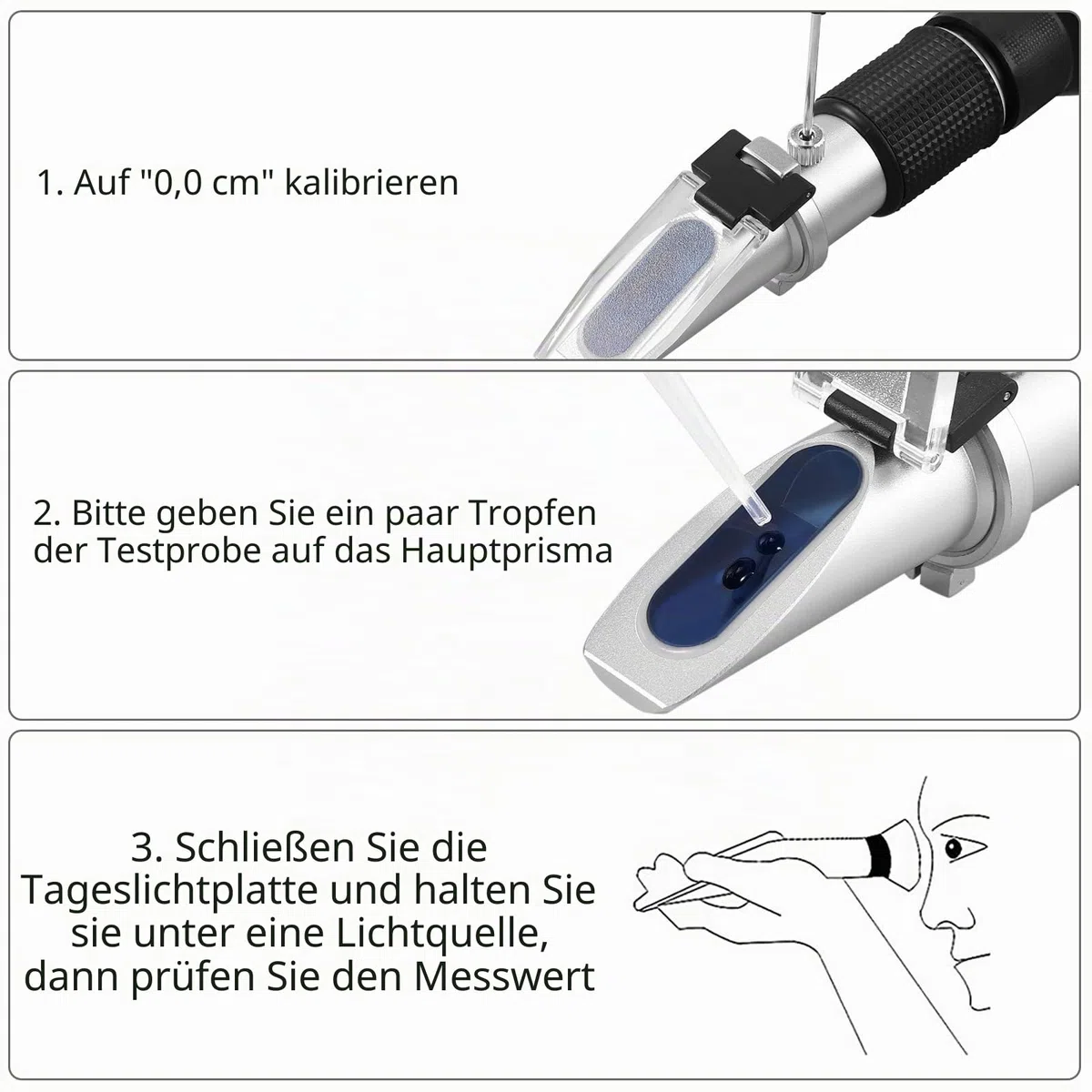 Proster Hand Held Refractometer Handrefraktometer, Aluminium, Schwarz – 0–80% Brix Zucker Refraktometer Feuchtigkeit mit ATC Zuckergehalt für Zuckeranalyse in Säften, Früchten, Saucen und Getränken