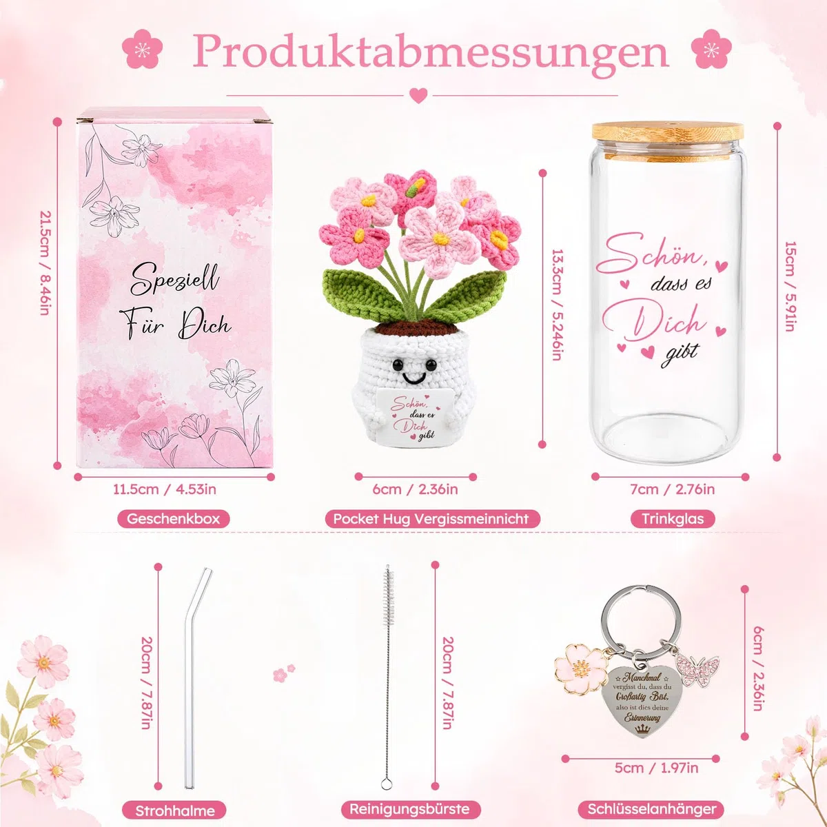 TUZELIYA Geschenke für Freundin - 500ml Trinkbecher Geburtstagsgeschenk für Frauen - Geschenkideen für Beste Freundin - Dankeschön Geschenk für Frau Familie Kollege Mama Freundinnen Nachbarin