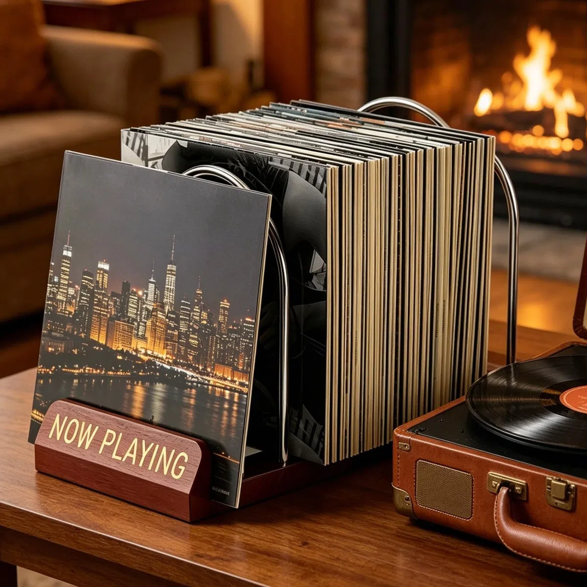 BORDEAG Schallplatten Aufbewahrung, Schallplattenständer 30-70 Lps, 1 Etage Vinyl-Schallplattenständer, Schallplatten Regal Mit Verstellbarer Trennwand Für Alben, Zeitschriften, Regal, Organizer