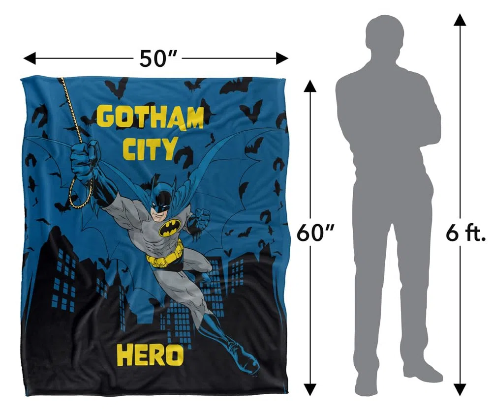 LOGOVISION Batman Silky Touch Kuscheldecke, superweich, 152 x 127 cm