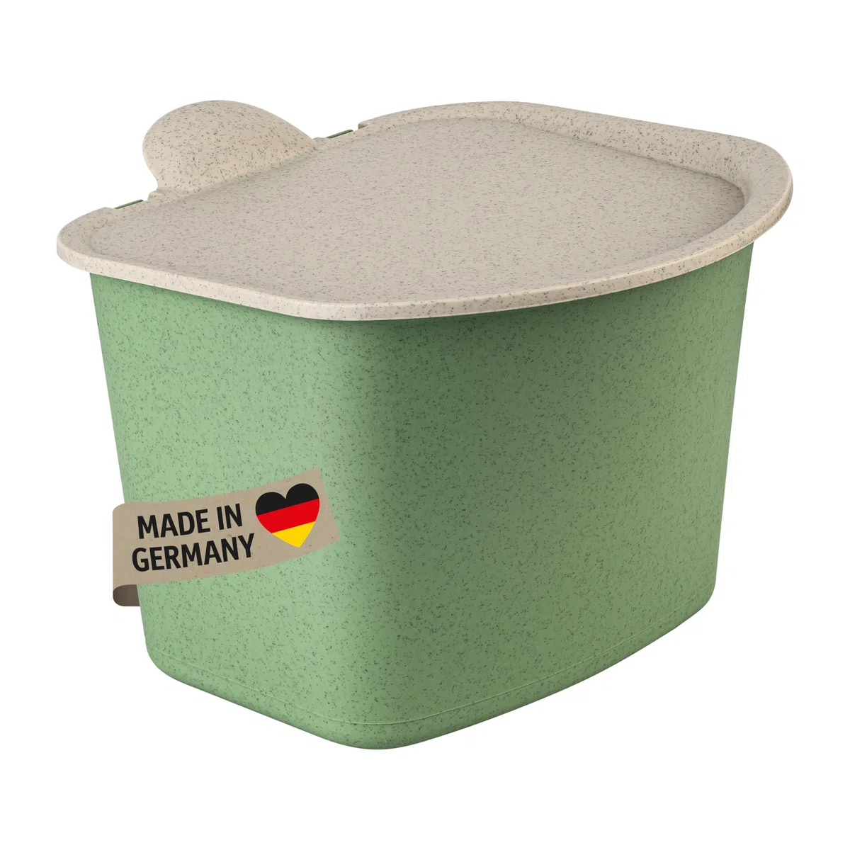 Koziol BIBO Biomülleimer 3 Liter mit Deckel | Küchenabfalleimer, Komposteimer | biozirkulärer Kunststoff, langlebig, kompakt, spülmaschinengeeignet | Küche, Haushalt (nature leaf green)