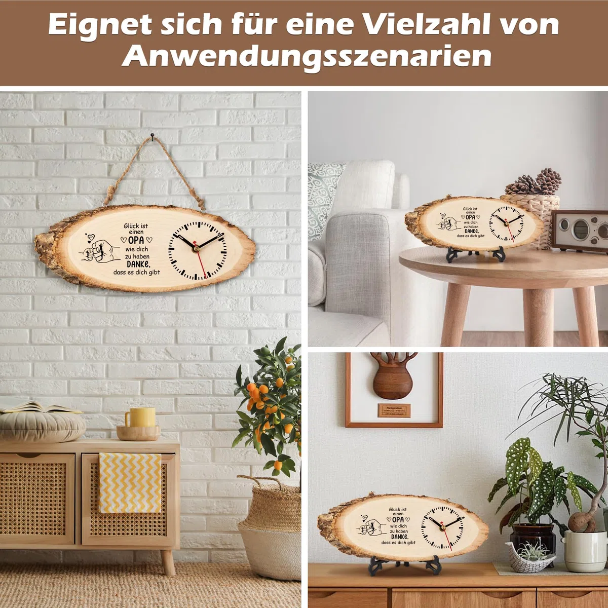 KAAYEE Opa Geschenk,Holzuhr Geschenke für Opa zum Vatertag Geburtstag Valentinstag, Geburtstagsgeschenk Ostergeschenk Vatertagsgeschenk