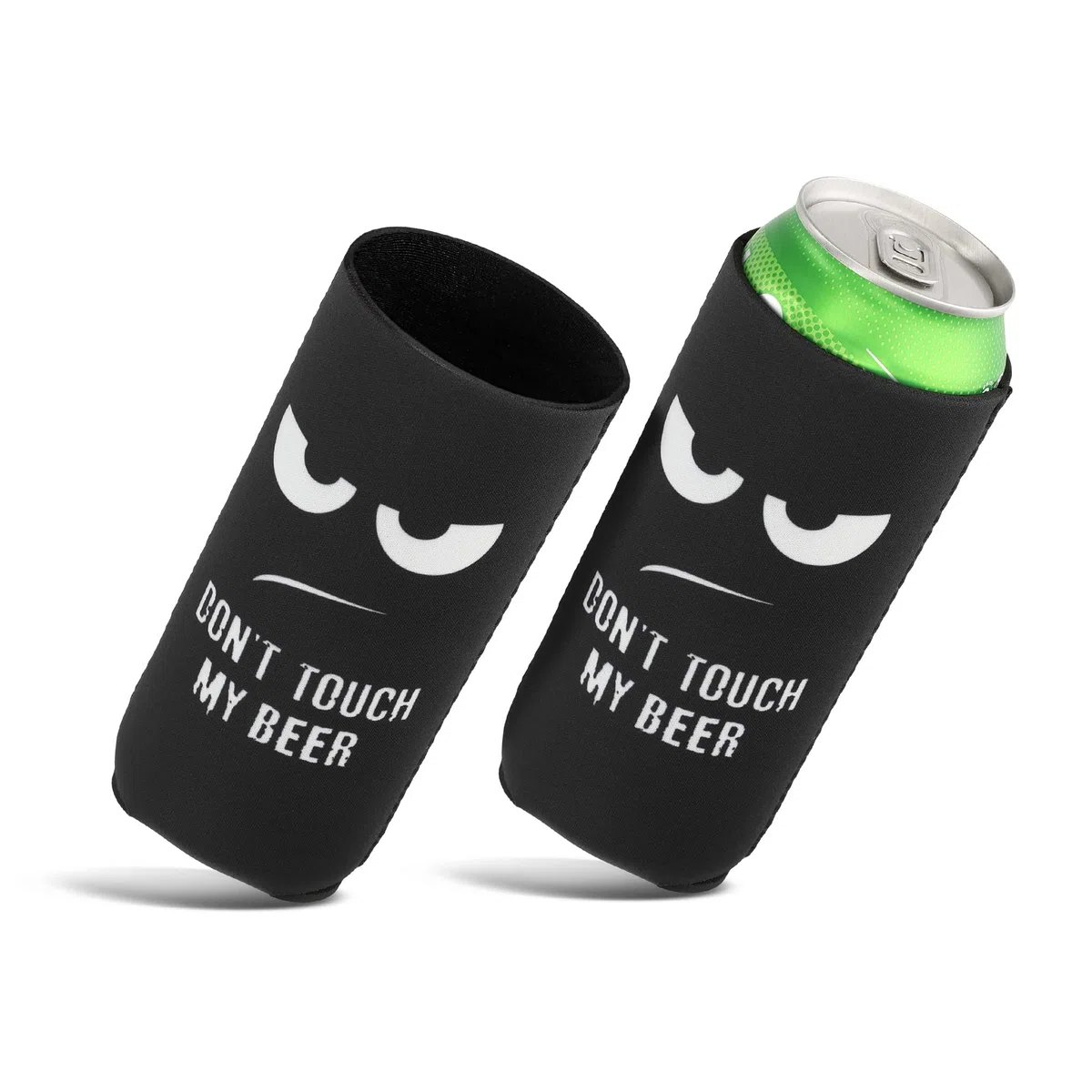 kwmobile 2X 500ml Can Dosenkühler - für Bierdosen und andere Getränkedosen - - Don't Touch My Beer Weiß Schwarz