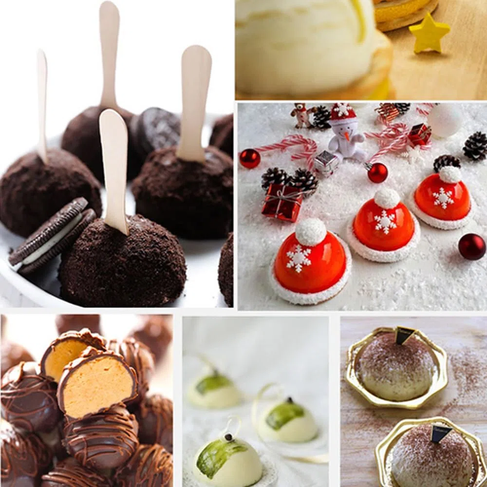 Cake Pop Silikonform mit 20 Runden + 100 Stäbchen | Backform für Schokolade, Gelee & Cupcakes | Spülmaschinenfest & Antihaft
