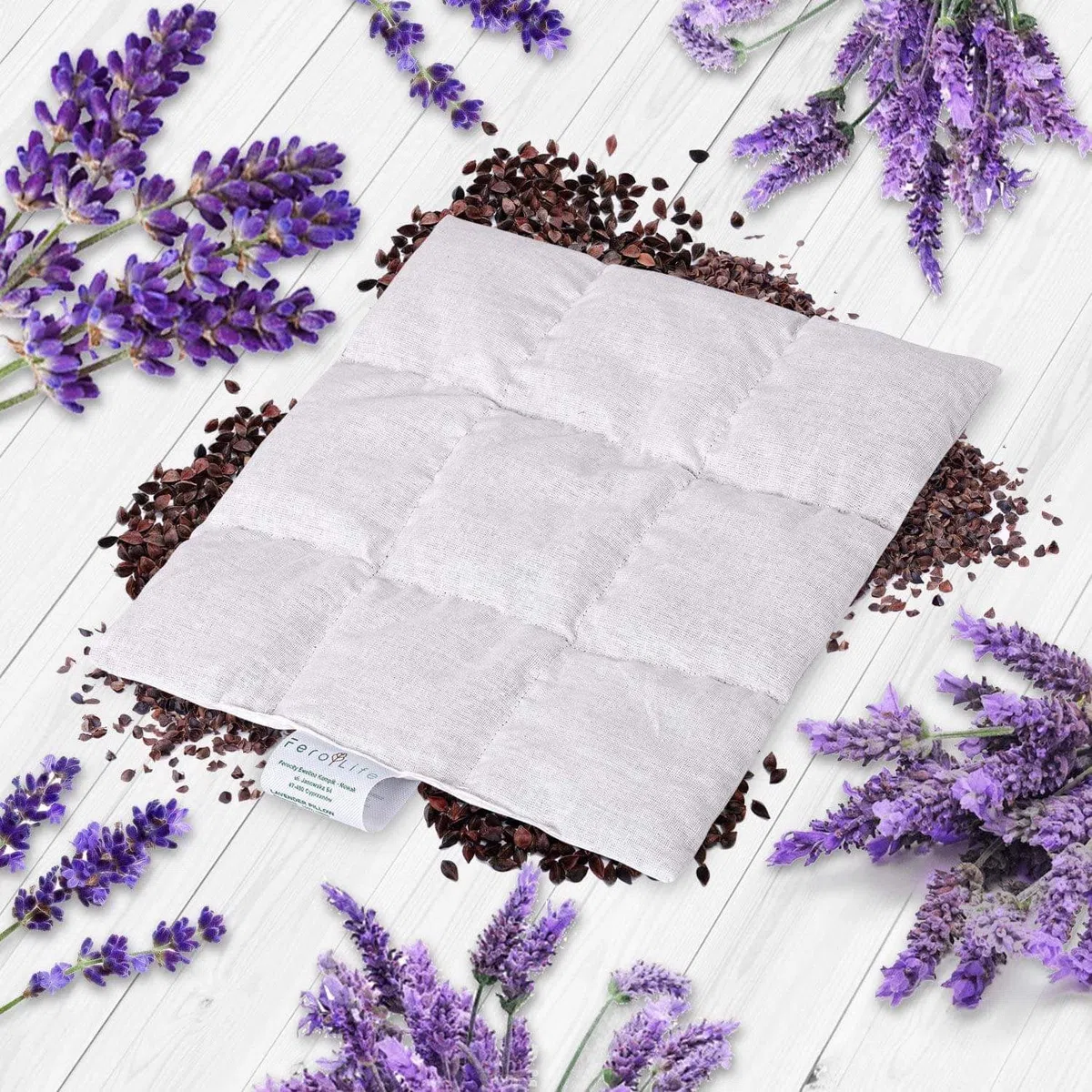 Ferocity Lavendelkissen Kisseneinlage 30x30 cm Naturbelassenes Kisseneinsatz Kissen mit Bio Natur Lavendelfüllung | Nachhaltiges Lavendel Duftkissen mit getrockneten Blüten Füllung [162]