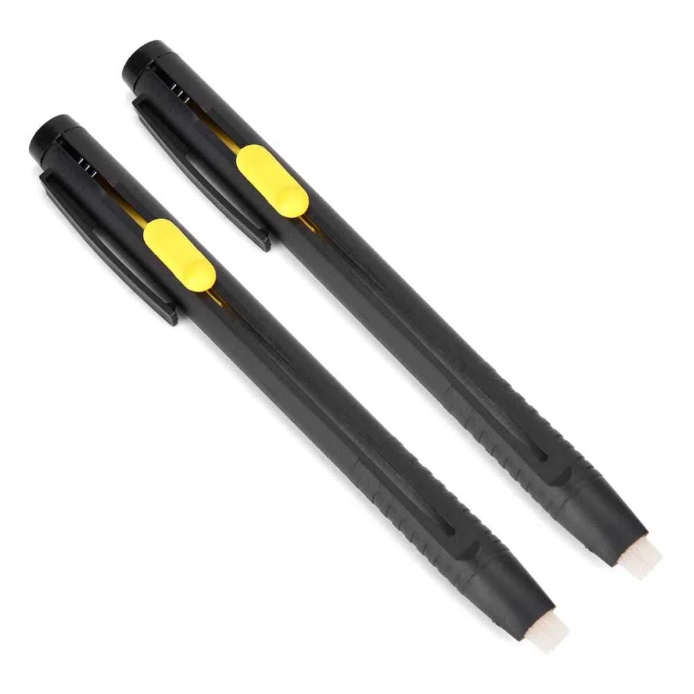 Garosa Leder Stoff Markierungsstift, Auto verschwindet verschwindend temporäre Markierstifte für Quilten Nähen Tuch Schneiderei, 2 Stück Pen Shell + 20 Wachsstreifen