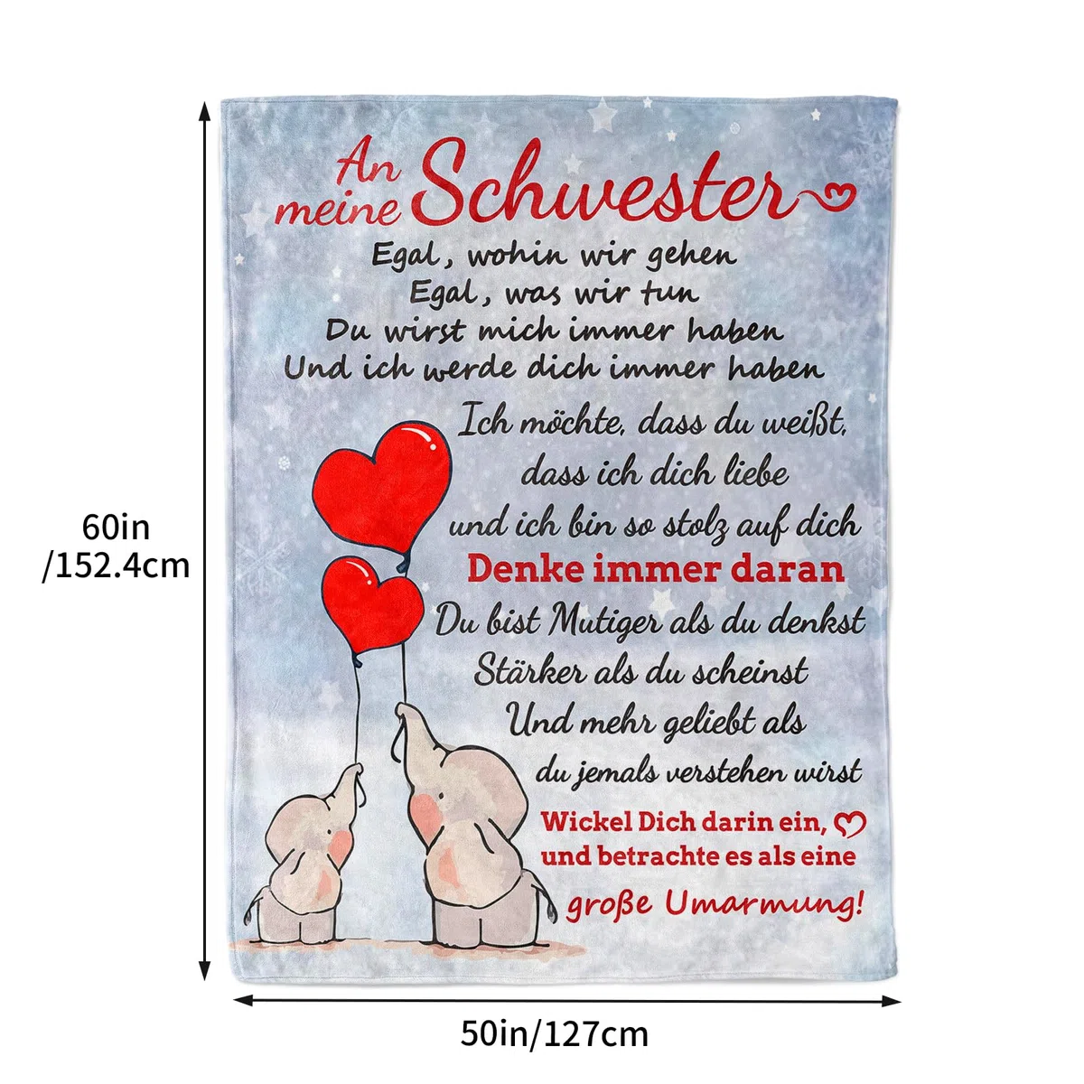 Schwester Geschenk, Flanell Decke Geburtstagsgeschenk für Beste Schwester, Weihnachten Geburtstag Hochzeitstag Abschluss Geschenke für Frauen 50 * 60in