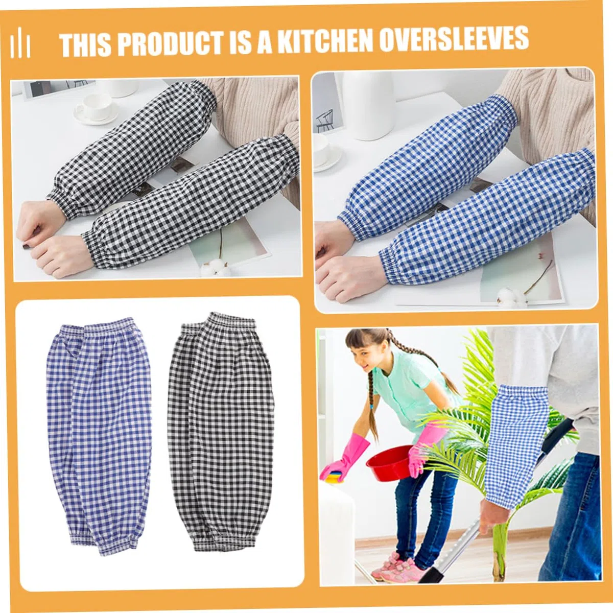 Garneck 2 Paare Küchen Ärmelschoner aus Atmungsaktivem Baumwoll Leinen Ölresistente Schutzärmel für Kochen und Langlebige Praktische Überärmel für Damen und Büroarbeiten