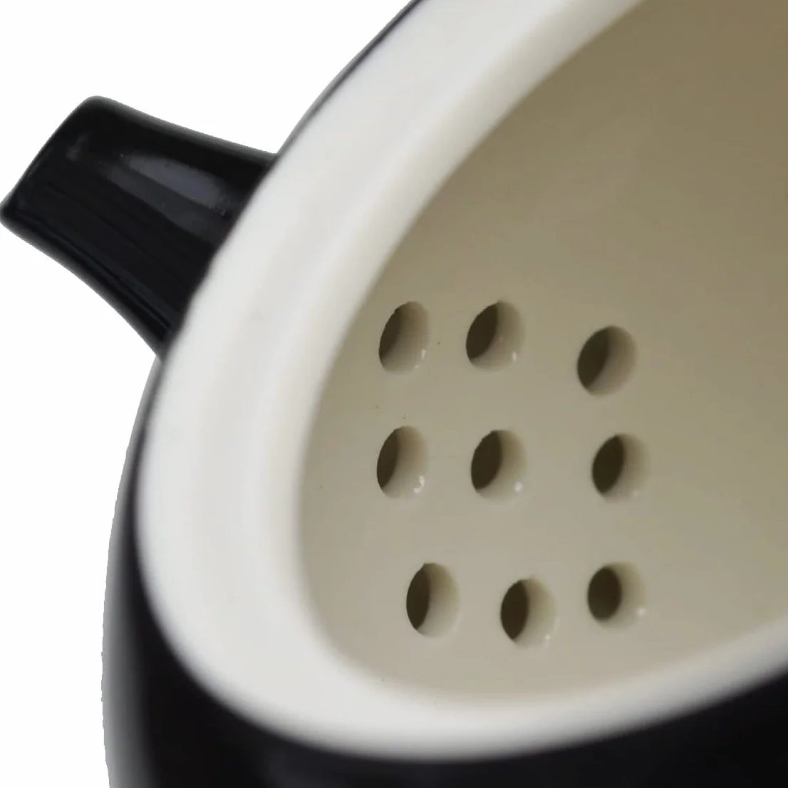Xishi Porzellan-Teekanne, 284 ml, kleine Teekanne, chinesisches Gongfu-Teeset, Keramikkessel, Schwarz