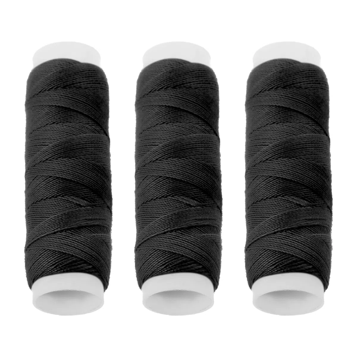 3 Rollen Quiltgarn Nähgarn Webfäden ürs Hand- und Maschinennähen Starker Nähfaden aus Polyester für Herstellen von Perücken Handnähen Haarschuss DIY (Schwarz, Beige, Braun)