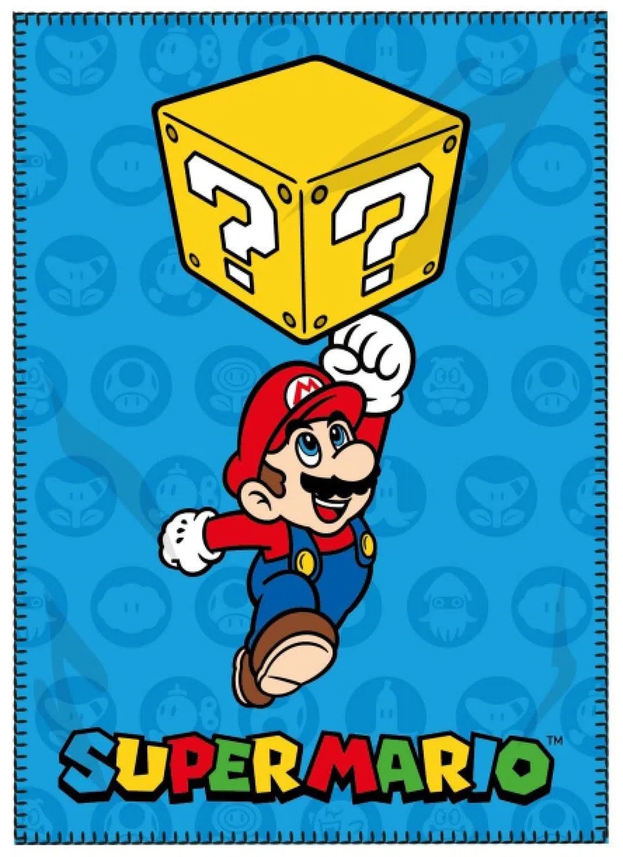 arlis Fleecedecke Mario in Blau, 100 x 140 cm (Decke Mario)