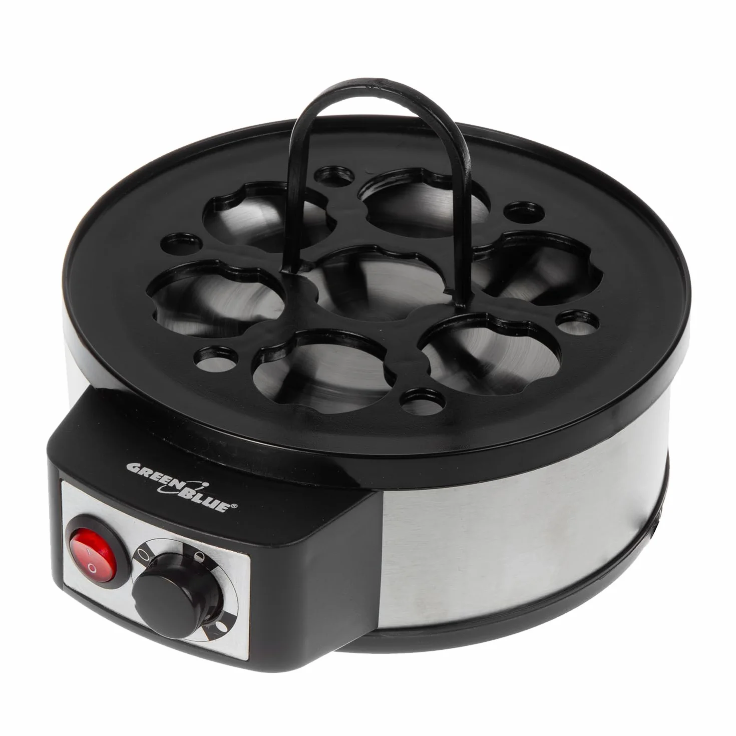 Green Blue GB573 Automatischer Eierkocher für 1-7 Eier mit Härteeinstellung | BPA-Frei | 3 Härtegrade Wählbar, 400W | inkl. Messbecher mit Eierstecher