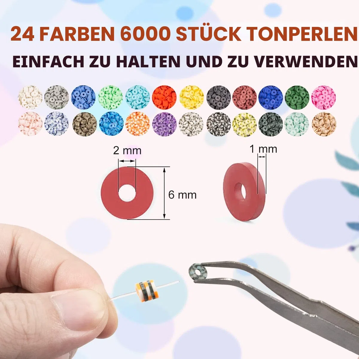 Lynnmos Perlen zum Auffädeln, 8000+ Stück Set, 6mm Polymer Clay Perlen für armbänder, 2 Boxen Selber Machen mit Buchstaben, Schmuckherstellung Kit für Ringen Halsketten Geschenk, Erwachsener