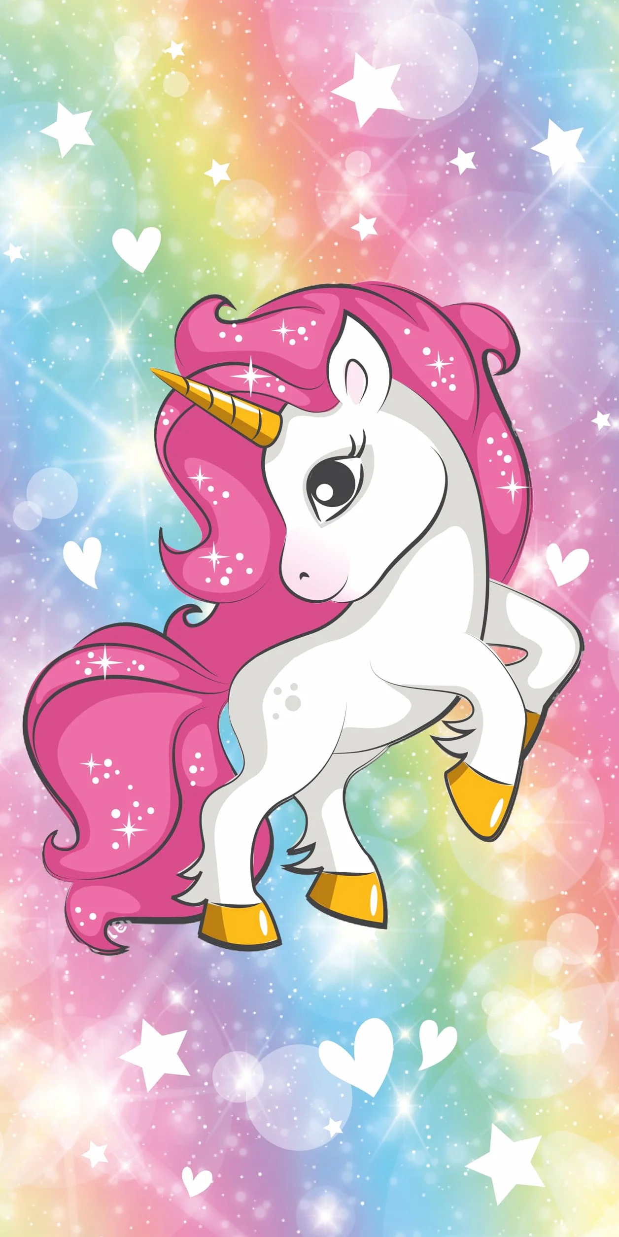 Einhorn Handtuch 70x140cm Kinder Mädchen 100% Baumwolle, Badetuch, Strandtuch, Strandhandtuch, Unicorn, Soft, schnelltrocknend, weich, Pferd