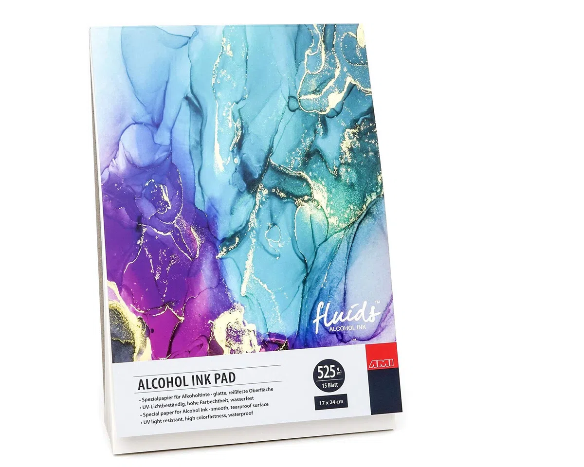 ARTSERVICE-TUBE Alcohol Ink Block, Alkohol-Tinte Papier, Bogenware, 525g/m² (17x 24 cm Block)